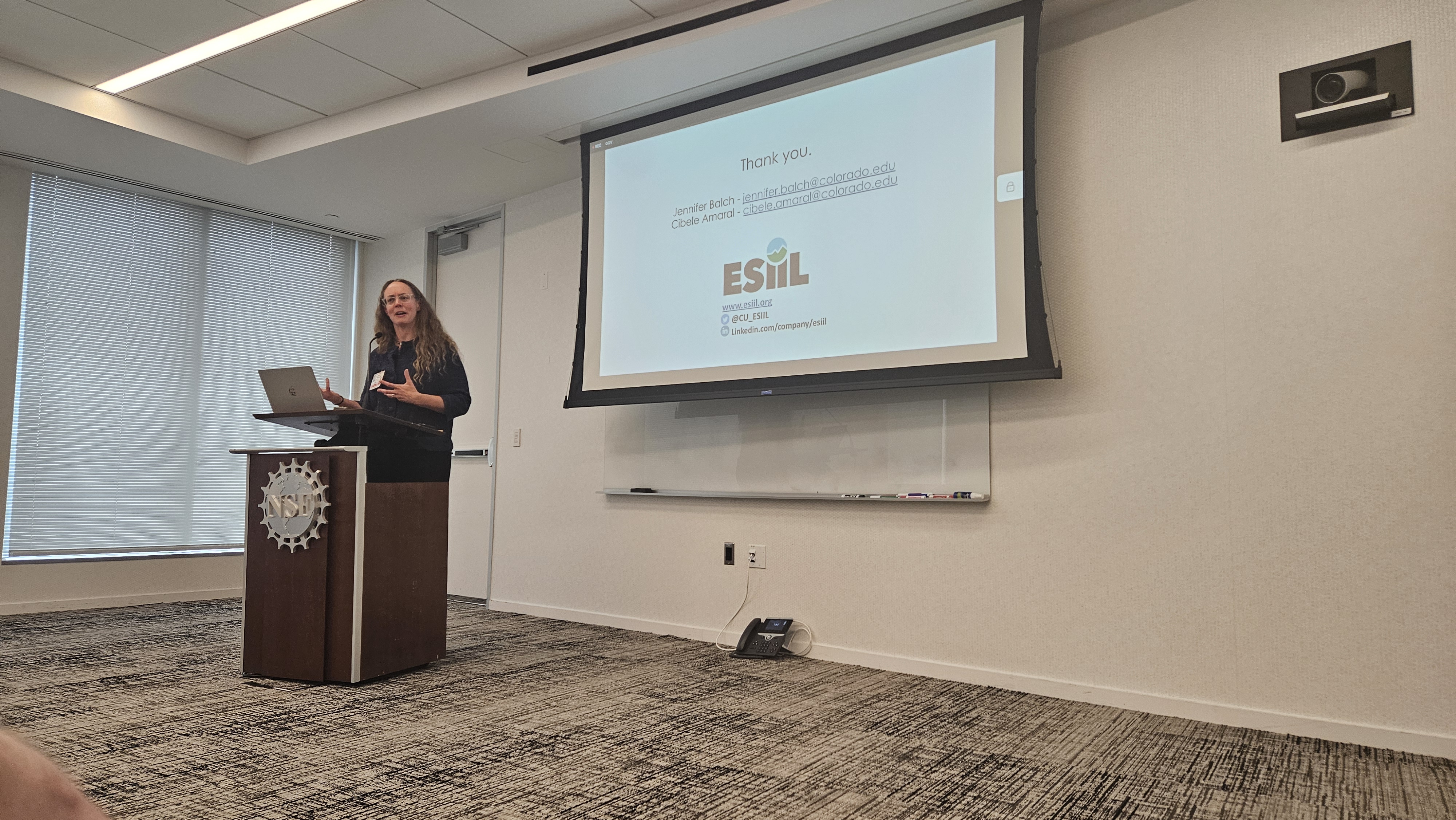 Jennifer Balch speaking at NSF